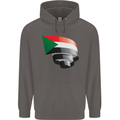 Curled Sudan Flag Sudanese Day Football Mens 80% Cotton Hoodie Charcoal