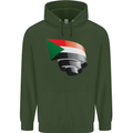 Curled Sudan Flag Sudanese Day Football Mens 80% Cotton Hoodie Forest Green
