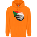 Curled Sudan Flag Sudanese Day Football Mens 80% Cotton Hoodie Orange