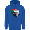 Curled Sudan Flag Sudanese Day Football Mens 80% Cotton Hoodie Royal Blue