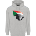 Curled Sudan Flag Sudanese Day Football Mens 80% Cotton Hoodie Sports Grey