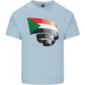 Curled Sudan Flag Sudanese Day Football Mens Cotton T-Shirt Tee Top Light Blue