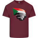 Curled Sudan Flag Sudanese Day Football Mens Cotton T-Shirt Tee Top Maroon
