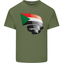 Curled Sudan Flag Sudanese Day Football Mens Cotton T-Shirt Tee Top Military Green
