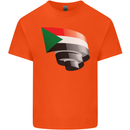 Curled Sudan Flag Sudanese Day Football Mens Cotton T-Shirt Tee Top Orange