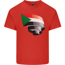 Curled Sudan Flag Sudanese Day Football Mens Cotton T-Shirt Tee Top Red