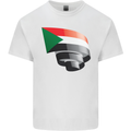 Curled Sudan Flag Sudanese Day Football Mens Cotton T-Shirt Tee Top White