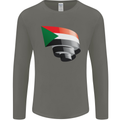 Curled Sudan Flag Sudanese Day Football Mens Long Sleeve T-Shirt Charcoal