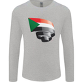Curled Sudan Flag Sudanese Day Football Mens Long Sleeve T-Shirt Sports Grey