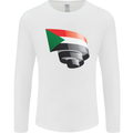 Curled Sudan Flag Sudanese Day Football Mens Long Sleeve T-Shirt White