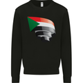 Curled Sudan Flag Sudanese Day Football Mens Sweatshirt Jumper Black
