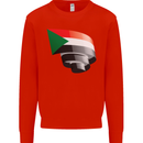 Curled Sudan Flag Sudanese Day Football Mens Sweatshirt Jumper Bright Red