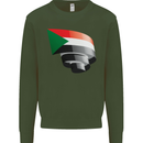 Curled Sudan Flag Sudanese Day Football Mens Sweatshirt Jumper Forest Green