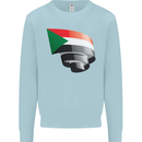 Curled Sudan Flag Sudanese Day Football Mens Sweatshirt Jumper Light Blue