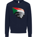 Curled Sudan Flag Sudanese Day Football Mens Sweatshirt Jumper Navy Blue