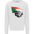 Curled Sudan Flag Sudanese Day Football Mens Sweatshirt Jumper White