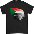 Curled Sudan Flag Sudanese Day Football Mens T-Shirt 100% Cotton Black