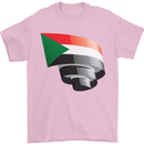 Curled Sudan Flag Sudanese Day Football Mens T-Shirt 100% Cotton Light Pink