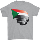 Curled Sudan Flag Sudanese Day Football Mens T-Shirt 100% Cotton Sports Grey
