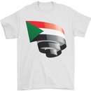 Curled Sudan Flag Sudanese Day Football Mens T-Shirt 100% Cotton White