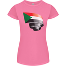 Curled Sudan Flag Sudanese Day Football Womens Petite Cut T-Shirt Azalea