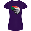 Curled Sudan Flag Sudanese Day Football Womens Petite Cut T-Shirt Purple
