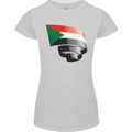 Curled Sudan Flag Sudanese Day Football Womens Petite Cut T-Shirt Sports Grey