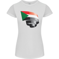 Curled Sudan Flag Sudanese Day Football Womens Petite Cut T-Shirt White