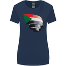 Curled Sudan Flag Sudanese Day Football Womens Wider Cut T-Shirt Navy Blue