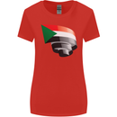 Curled Sudan Flag Sudanese Day Football Womens Wider Cut T-Shirt Red