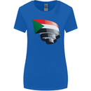 Curled Sudan Flag Sudanese Day Football Womens Wider Cut T-Shirt Royal Blue