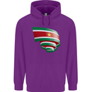 Curled Suriname Flag Suriname Day Football Childrens Kids Hoodie Purple