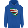 Curled Suriname Flag Suriname Day Football Childrens Kids Hoodie Royal Blue