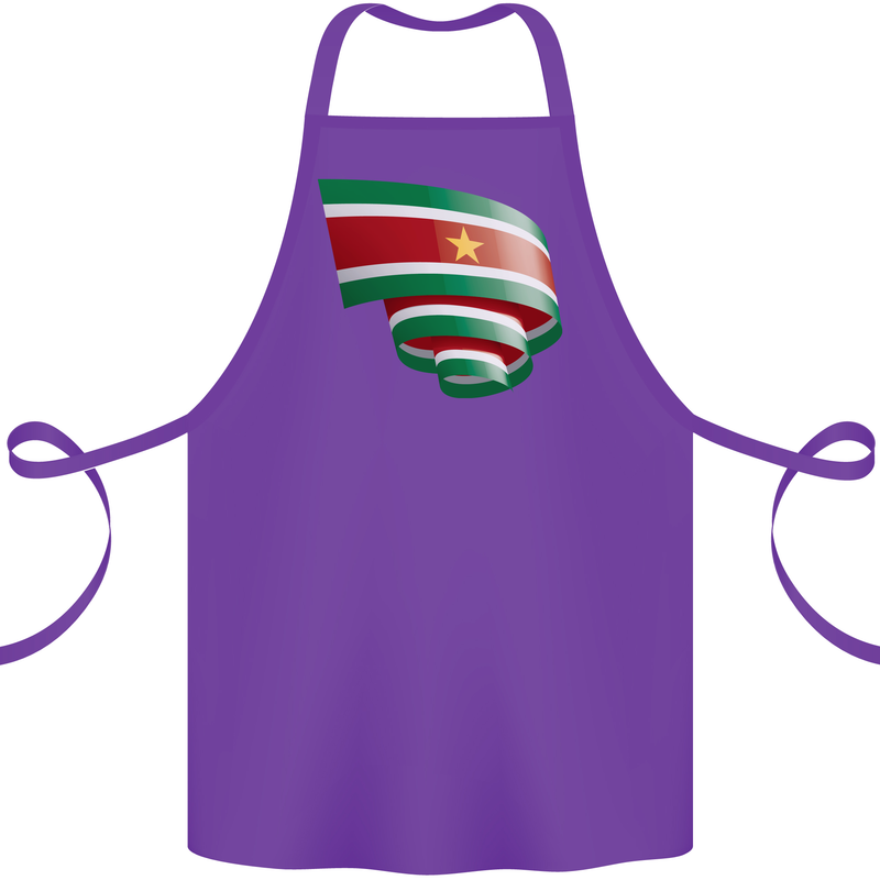 Curled Suriname Flag Suriname Day Football Cotton Apron 100% Organic Purple