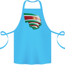 Curled Suriname Flag Suriname Day Football Cotton Apron 100% Organic Turquoise