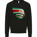 Curled Suriname Flag Suriname Day Football Kids Sweatshirt Jumper Black