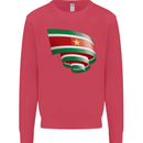 Curled Suriname Flag Suriname Day Football Kids Sweatshirt Jumper Heliconia