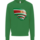 Curled Suriname Flag Suriname Day Football Kids Sweatshirt Jumper Irish Green