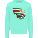 Curled Suriname Flag Suriname Day Football Kids Sweatshirt Jumper Peppermint