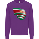 Curled Suriname Flag Suriname Day Football Kids Sweatshirt Jumper Purple