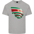 Curled Suriname Flag Suriname Day Football Kids T-Shirt Childrens Sports Grey