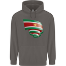Curled Suriname Flag Suriname Day Football Mens 80% Cotton Hoodie Charcoal