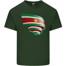 Curled Suriname Flag Suriname Day Football Mens Cotton T-Shirt Tee Top Forest Green