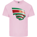 Curled Suriname Flag Suriname Day Football Mens Cotton T-Shirt Tee Top Light Pink