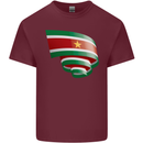 Curled Suriname Flag Suriname Day Football Mens Cotton T-Shirt Tee Top Maroon