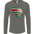 Curled Suriname Flag Suriname Day Football Mens Long Sleeve T-Shirt Charcoal
