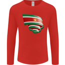 Curled Suriname Flag Suriname Day Football Mens Long Sleeve T-Shirt Red
