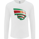 Curled Suriname Flag Suriname Day Football Mens Long Sleeve T-Shirt White