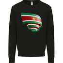 Curled Suriname Flag Suriname Day Football Mens Sweatshirt Jumper Black