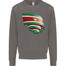 Curled Suriname Flag Suriname Day Football Mens Sweatshirt Jumper Charcoal